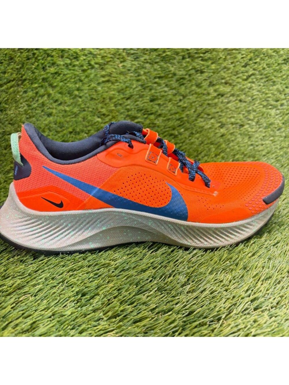 Nike Pegasus Trail 3 Mens Size 8 Orange Blue Gray Running Hiking Shoes Sneakers